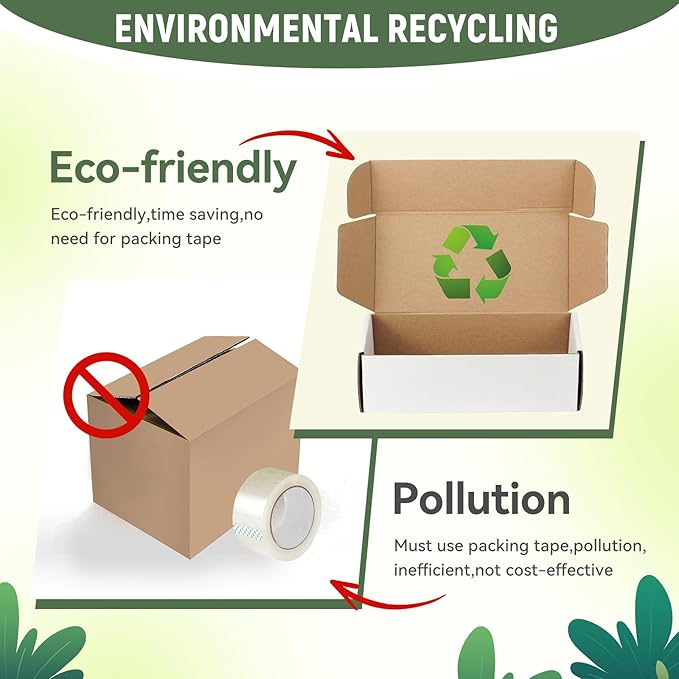 25 Pack 13"x10"x2" inch Shipping Boxes White Corrugated Cardboard Box for Small Business, Mailer, Shipping, and Packing