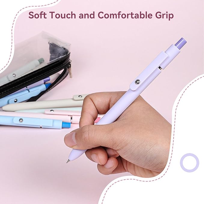 Gel Pens, 5Pcs 0.5mm Fine Point Pens With Smooth Wirting,Quick Dry Aesthetic Pens For Journaling, Ballpoint for Office School Supplies,Gifts for Women Men Student(Sugar)