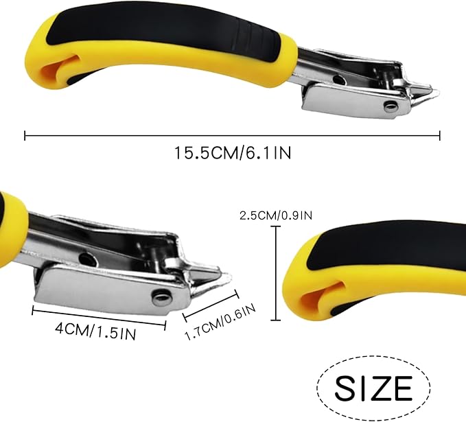 Staple Remover, Heavy Duty Staple Remover Tool,Upholstery Stapler Remover for Carpet,Wood,Floor, Furniture, Construction, Industrial Staple Lifter Removes Flooring, Carton Box Staples(Yellow)