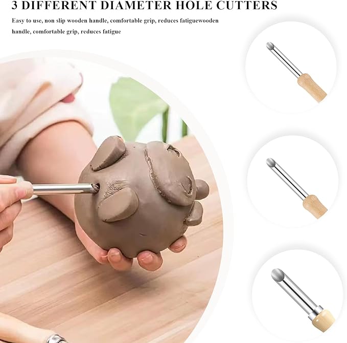 Clay Tools, 19 PCS Pottery Tools, Sculpting Tool for Pottery for Ceramic Craft, Carving, Drawing, Shaping