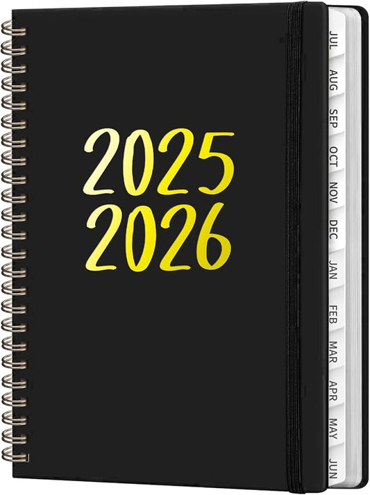Planner 2025-2026, Monthly and Weekly Calendar Academic Planner (July 2025 - June 2026), Hardcover Planning Agenda Book for Office School Supplies, A5 (6.3" x 8.5") (Black, 6.3"x8.5"(Jul 2025-Jun 2026）)