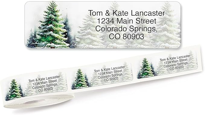 Colorful Images Christmas Lights Rolled Return Address Labels - Set of 125 2 1/2" x 3/4" Personalized Sticker Labels