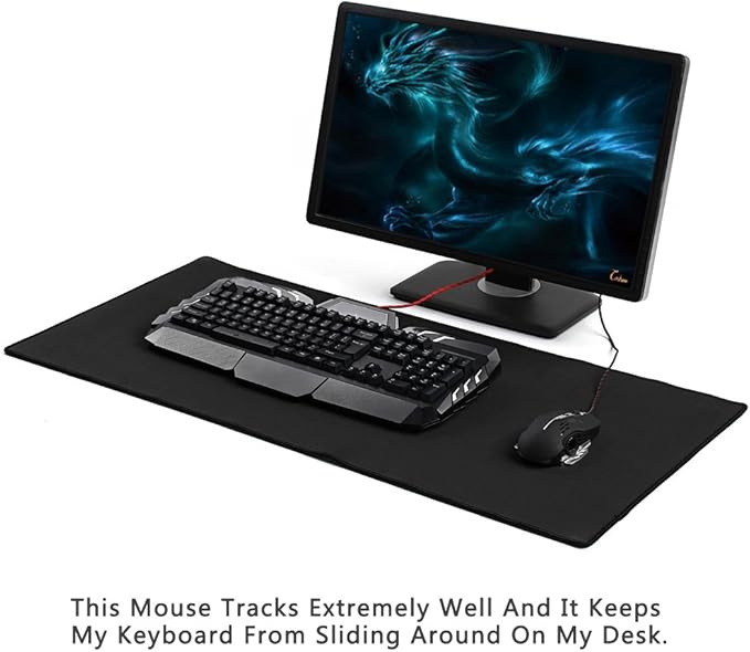 Large Mouse Pad Gaming & Professional Computer Extra Large Mouse Pad/Mat 27.5IN (70 * 30 chunse Black)