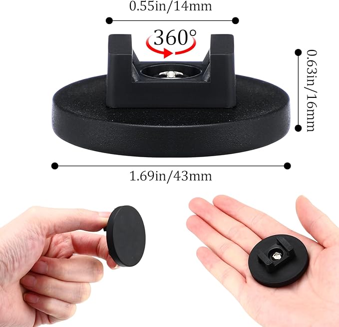 Yookeer 30 Pcs Magnetic Zip Tie Mount Base Black Magnetic Cable Clips Wire Holder Multipurpose Cable Ties Management Base Electrical Supplies for Wire (43 mm)