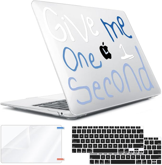 for MacBook Air 13 inch Case 2018 2019 2020 2021 2022 Release A2337 M1 A2179 A1932 Retina Display & Touch ID, Plastic Hard Shell Case +Keyboard Cover+Screen Protector+Webcam Cover, Words