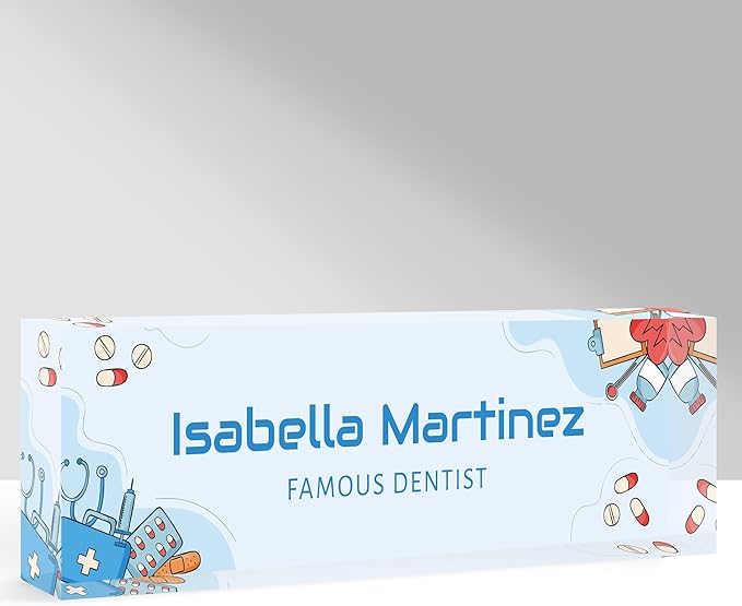 Custom Name Plate for Desk, Personalized Acrylic Office Name Sign with Name & Title, Elegant Desk Decor for Women Men, Employee Appreciation Gift (Doctor-Nurse-2)