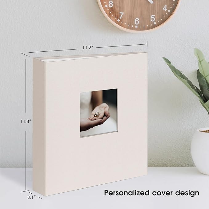 8.5x11 Inch Large 3 Ring DIY Scrapbook Photo Album with 30 Plastic Sleeves 60 Pages Blank Scrapbooks, 8.5 x 11 Scrap Book Albums for Baby Travel Wedding Graduation kids (Beige)