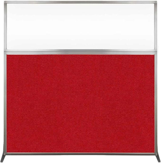 Versare Hush Screen Portable Room Divider | Workstation Wall Divider | Freestanding Privacy Hush Panels | Clear Windows | Fabric Office Divider Screen | Great for Room Separation