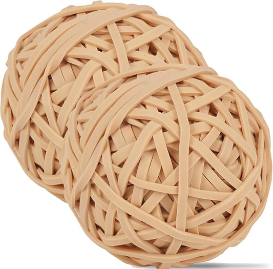 Rubber Band Ball Size #33 Light Brown 2 Pack About 260 Pcs.Strong Elastic Bands,For Office Supplies School Home
