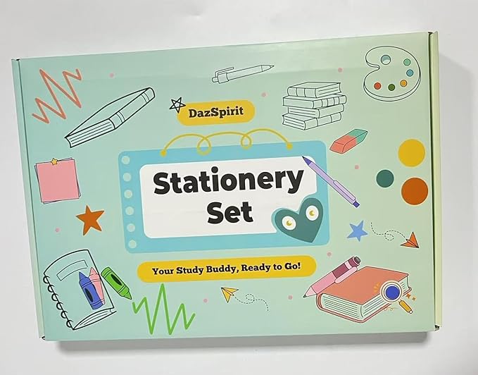 DazSirit 62 PCS Aesthetic School Supplies with Foldable Pencil Case, 12 Pastel Highlighters, 4 Erasable Pens, 5 Gel Pens, 6 Mechanical Pencils, Sticky Notes, Complete Stationery Kit, Purple