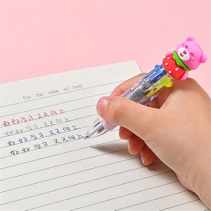 Pack of 50 Mini Multicolor Pens, 4 in1 Color Ink Kawaii Animal Ballpoint Pens for Classroom Prizes,Birthdays and Children's Parties, Cute Pens Gifts Party Bag Favors Kit (Assorted Style)