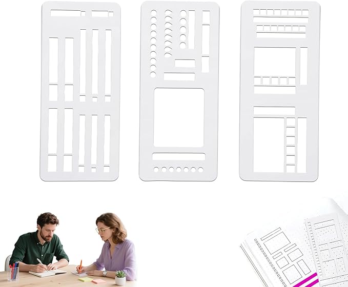 Handmade Flexible Record Template, Reusable Flexible Planner Stencils for Dot Grid Journaling, Calendar, Checklists, Scrapbooking & DIY Craft Supplies (A)