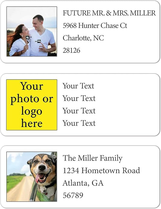 Personalized Return Address Labels - Custom Address Stickers on Sheets (30-1000 Labels) (Custom Logo Upload)