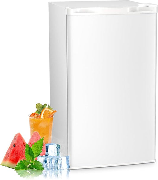 Antarctic Star 3.2 Cu.Ft. Mini Fridge with Freezer, Small Refrigerators with Adjustable Thermostat, Low Noise, Energy Saving, Compact Refrigerators for College Dorm, Office, Bedroom, Apartment, White