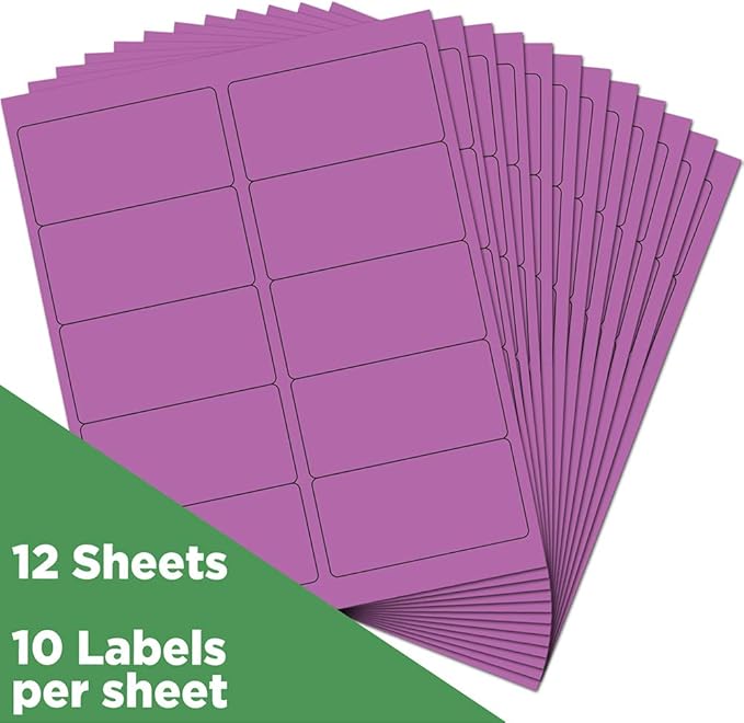 JAM PAPER Shipping Address Labels - Standard Mailing - 2 x 4 - Violet - 120/Pack