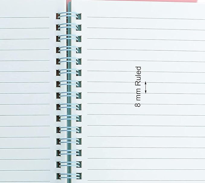 Yansanido Spiral Notebook, 4 Pcs 8.3 Inch x 5.9 Inch A5 Thick Plastic Hardcover 8mm Ruled 4 Color 80 Sheets -160 Pages Journals for Study and Notes (style 10-Wine Red,Brown,Green,ivory, A5)