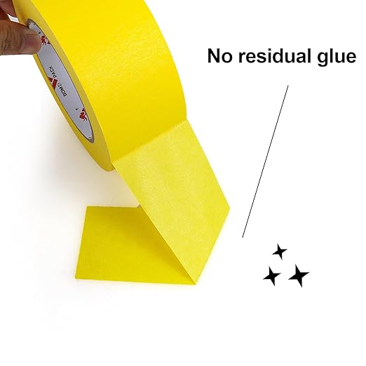 BOMEI PACK 10 Rolls Painters Tape 2 inch Wide, Painter's Tape Yellow Masking Tape 2 inch x 55 Yards for Walls Painting, Home Improvement and School Projects, Total 550 Yards