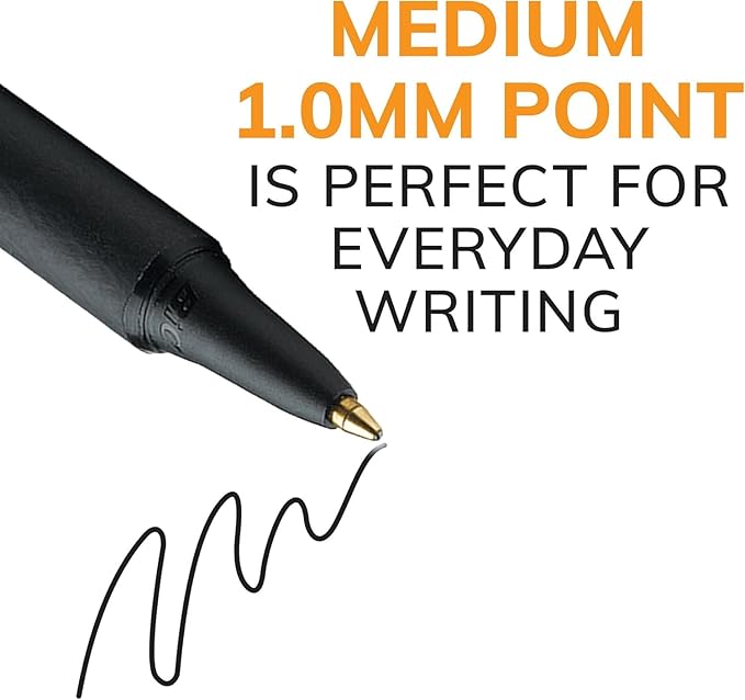 BIC Soft Feel Assorted colors Retractable Ballpoint Pen, 1.0 mm Medium Point with No-Slip Grip, 6-Count Pack in Assorted Ink