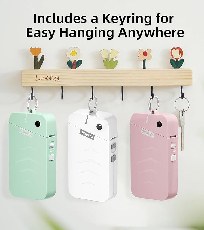 ORGSTA S001 Label Maker Machine with Tape, Portable Bluetooth Label Maker for Home and Office Organization, Thermal Label Printer Mini Sticker Maker with Multiple Templates, White