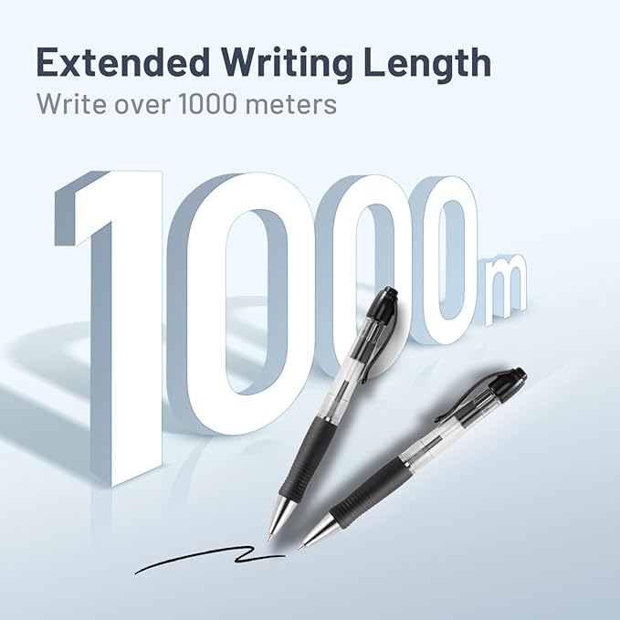 BallPoint Pens Bulk, 100 Pack (BLACK Ink), No Bleed Black Ink with soft Grip, Click Pens for Office Home and School, Retractable Ballpoint Pens, Medium Point, 1.00MM Smooth Writing (Black)