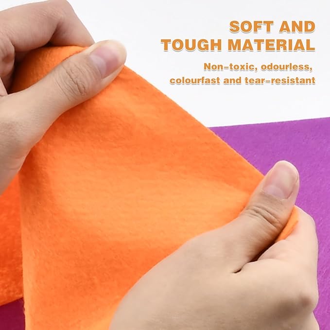 10Pcs Stiff Felt Fabric Sheets, 8 x 35 inches Assorted Color Thick Felt Sheets Craft Felt Fabric Sheets for DIY Crafts, Sewing, Patchwork, Crafting Projects