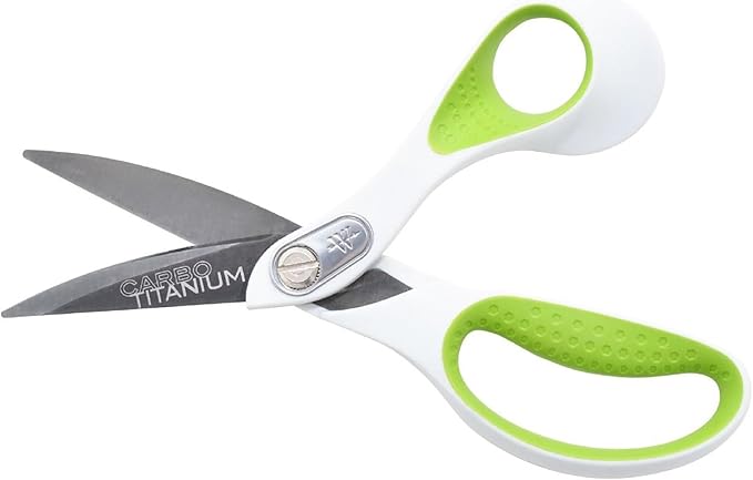 Westcott Heavy Duty CarboTitanium-Bonded 8" Bent Scissors - Durable Fabric Scissors, Ergonomic Comfort, Ideal for Crafting & Cutting Tasks