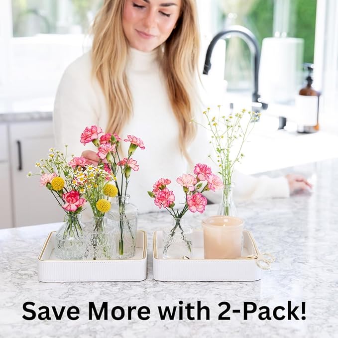 Small Night Stand Organizer Nightstand Tray Bedside Table Organizer Women| Dresser Trays for Bedroom Leather Valet Trinket Tray Catch All| Purse Bowl for Women| Desk Trays