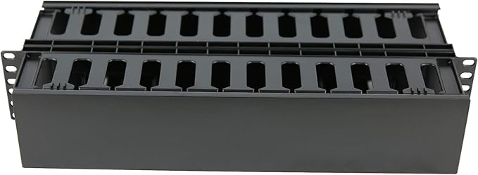 Raising Electronics 2U Horizontal Double Sided Finger Duct Cable Manager 19 Inch Rack Mount