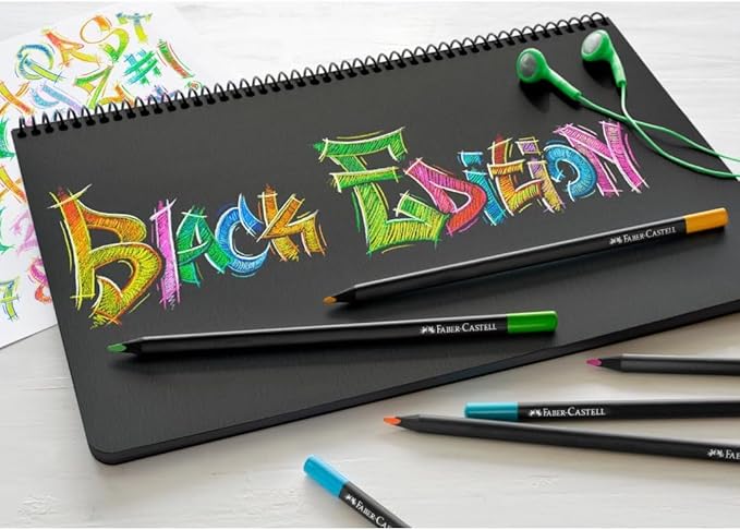 Faber-Castell Black Edition Colored Pencils: 12 Classic