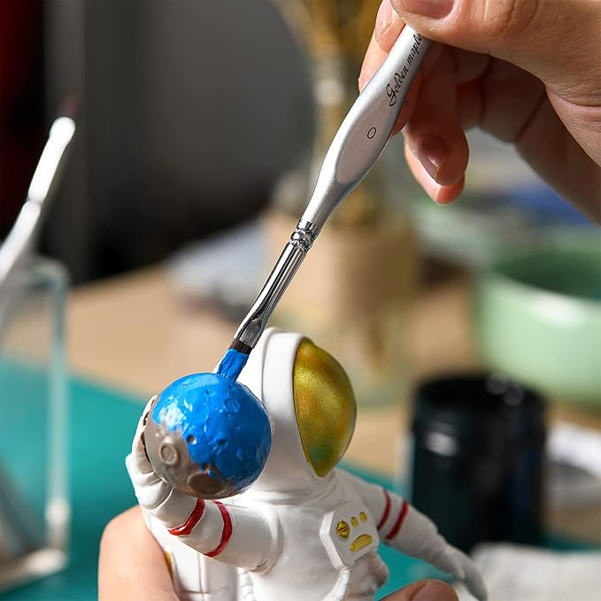 Golden Maple Detail Paint Brush Set, 15 PC Miniature Painting Brushes Kit Small Fine Paint Brush Set for Acrylic, Enamel, Watercolor, Oil, Model Painting