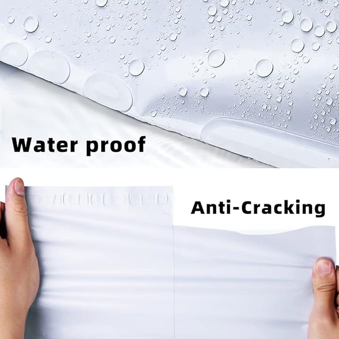 POLYSELLS 100 pcs 10x13 Inch White Poly Mailers Shipping Envelopes, Strong Adhesive Sealing, Waterproof, and Tear-resistant Postal Mailing Bags for Clothing, Books, and Accessories