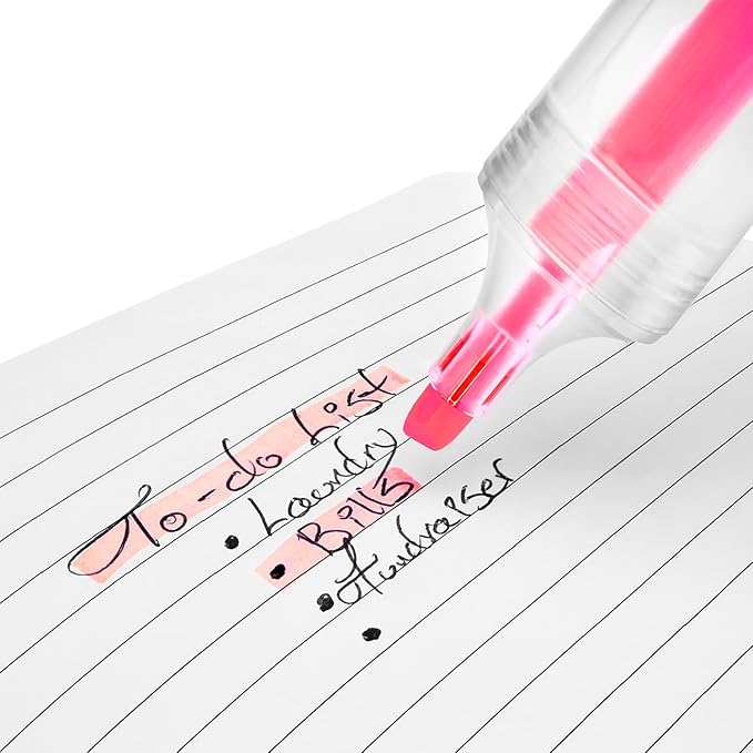 RPET Highlighter Customize Text Name or Personalized Image 0.95 Each - Sold in Pack of 250 - Clear with Pink