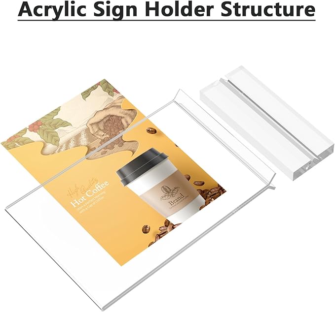 MaxGear 5x7 Acrylic Sign Holder 6 Pack, Clear Table Display Stand， Double Sided Flyer Menu Holder Photo Frame, Plastic Paper Holder Acrylic Picture Frames for Stores, Restaurants, Hotels, Office