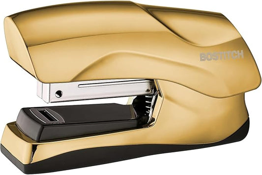 Bostitch Office Heavy Duty Stapler, 40 Sheet Capacity, No Jam, Half Strip, Fits into the Palm of Your Hand, For Classroom, Office or Desk, Gold Chrome