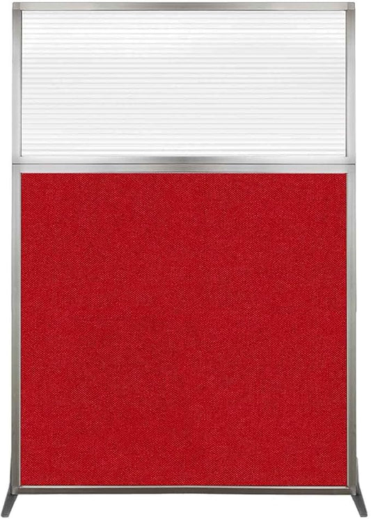 Versare Hush Screen Portable Room Divider | Workstation Wall Divider | Freestanding Privacy Hush Panels | Clear Fluted Windows | Fabric Office Divider Screen | Great for Room Separation