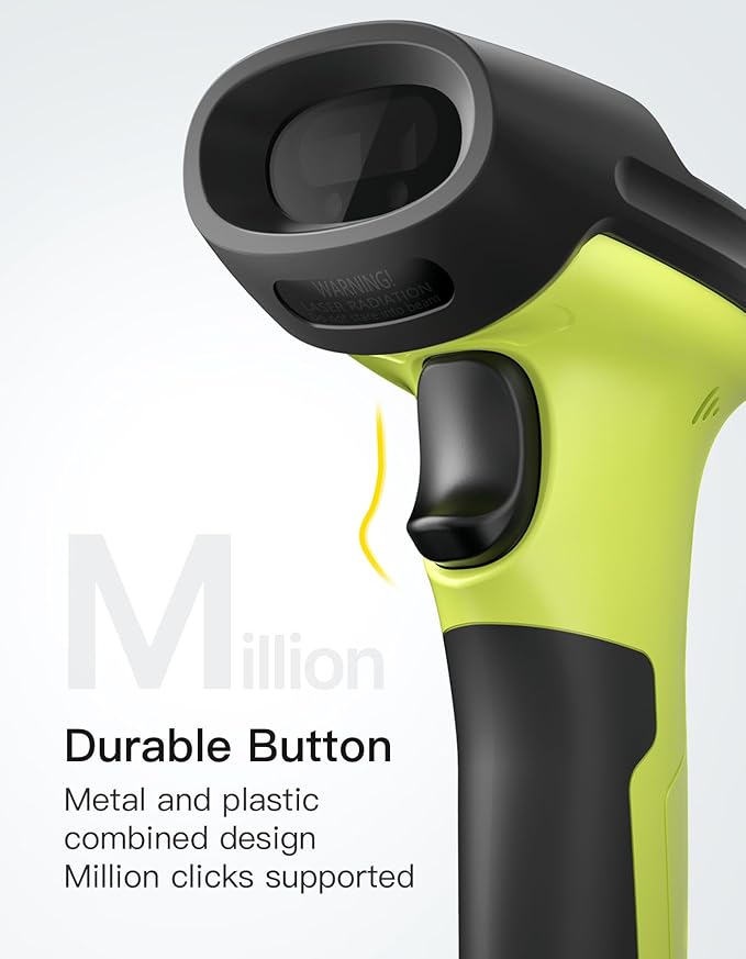 Inateck 2D Barcode Scanner, Wireless Bluetooth QR Code Scanner with AI APP & SDK, 180-Day Battery Life, Fast & Accurate Scanning, Compatible with iOS/Android/Windows, BCST-72 Green