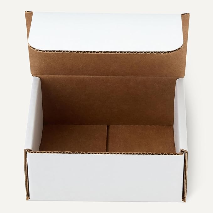 Amazon Basics Cardboard Shipping Boxes, Mailer Boxes, 50 Pack, White, 6" x 4" x 3"