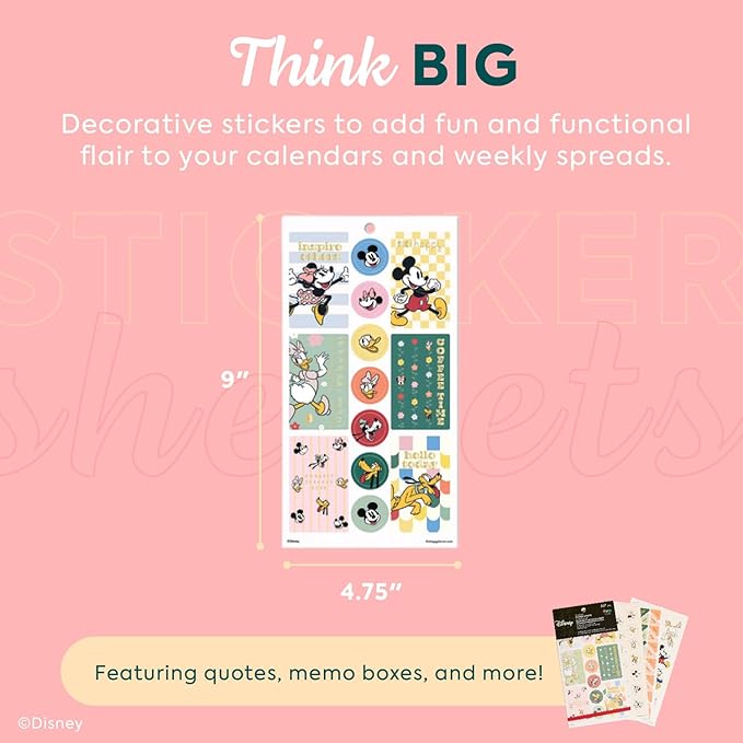 Happy Planner Disney Sticker Set for Planners, Calendars, and Journals, Easy-Peel Stickers, Scrapbook Accessories, Current Classroom, 30 Sheets, 617 Stickers Total