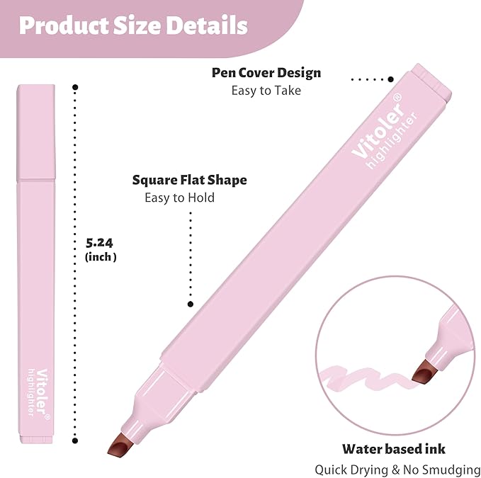 Highlighters Assorted Colors,10Pcs Pastel Highlighter No Bleed,Chisel Tip Bible Highlighters,Book Highlighter Bible Study Supplies