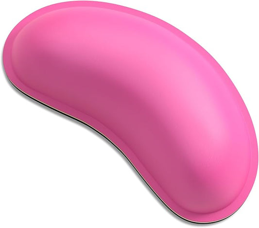 Dapesuom Mouse Wrist Rest, Ergonomic Memory Foam Mouse Wrist Support, Leather Hand Rest Pad Cushion for Gaming, Office, Laptop, Wireless Mouse, Men, Women, Pain Relief & Easy Typing, Hot Pink
