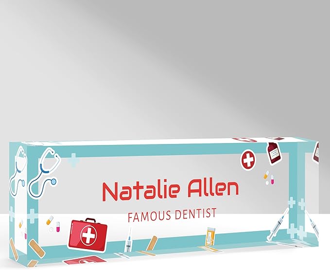 Custom Name Plate for Desk, Personalized Acrylic Office Name Sign with Name & Title, Elegant Desk Decor for Women Men, Employee Appreciation Gift (Doctor-Nurse-1)
