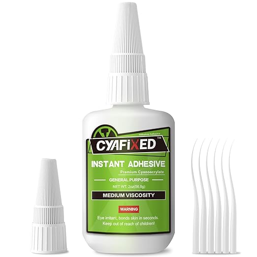 Super Glue Liquid, Instant Clear Cyanoacrylate Medium Viscosity Adhesive, Food Safe CA Glue for Shoe Repair Leather Ceramic Plastic Glass Metal Wood Aquarium Porcelain Rubber Pottery Model Craft