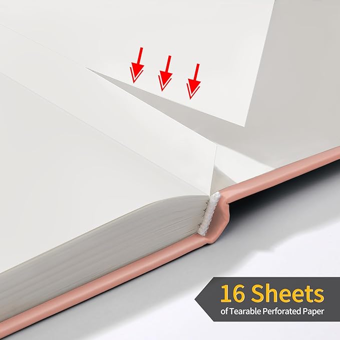 Annecy Blank Journal Notebook, Medium 5.5x 8.25, 160 Pages 100GSM Writing Paper, A5 Peach Pink Faux Leather Cover with Pen Loop