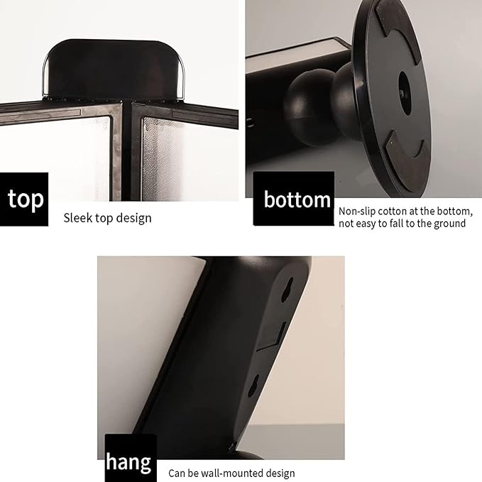 Rotatable Desk Reference Organizer Deluxe Desktop Flip Display Folder 20 Double-Sided Panels 40 Sheet Capacity Multifunctional Desktop Reference System for Office Hotel