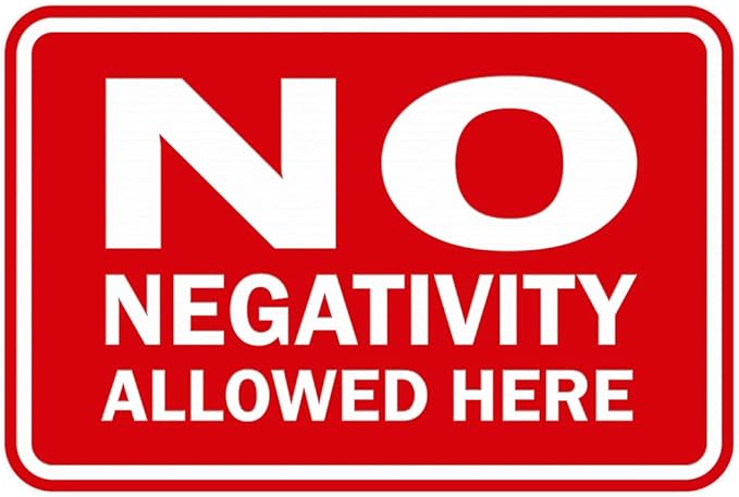 Signs ByLITA Classic Framed No Negativity Allowed Here Sign (Red) - Large 1 Pack