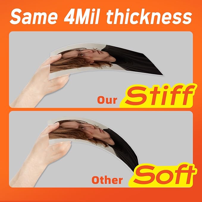 Self Adhesive Laminating Sheets,4Mil 8.5x11inches,60 Sheets Self Sealing Laminating Sheets, Self Adhesive Contact Paper,Clear Laminate Sheets for Stickers,No Machine Needed