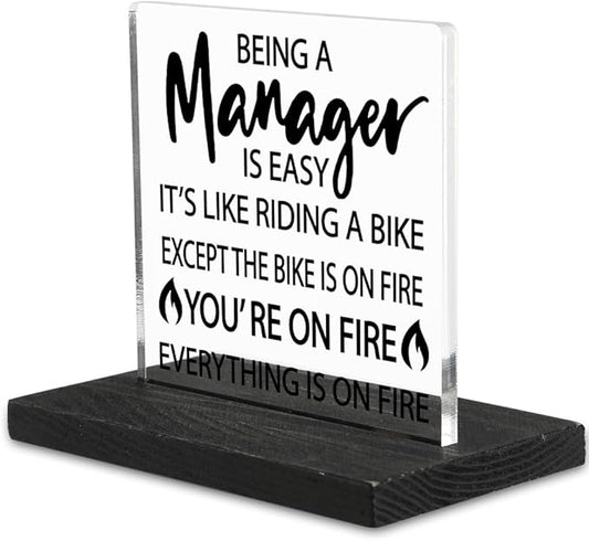 Manager gifts Funny, Thank You Appreciation Gifts for Manager, funny project manager gifts, Leadership Gifts Promotion Gift for Manager, Office Home Best Manager Gifts Decorative Signs-DX337