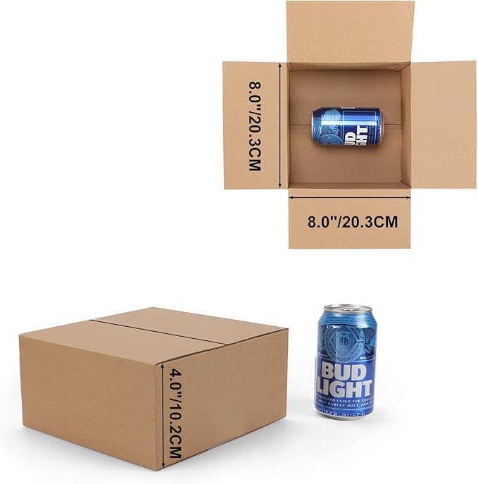 CRUGLA 40 Packs 8x8x4 Shipping Boxes Corrugated Cardboard Boxes Mailers Shipping Box for Packaging Small Business