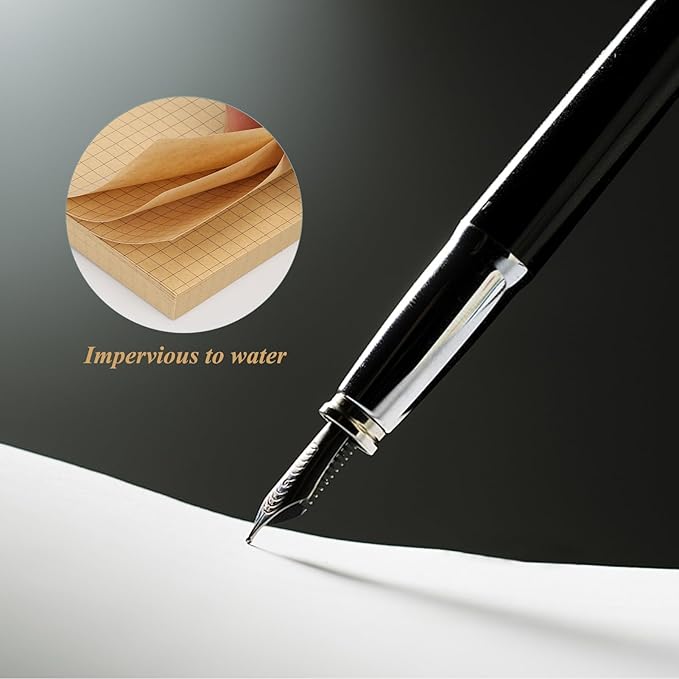 NatureTouch Sticky Notes 6 Packs, 3 x 3 Inches Adhesive Self-Stick Notes in Eye Protection Paper, Multiple Designs of Memo Pads for Reminders, Office, Home, School, Meeting, 80 Sheets/Pad，Kraft，Grid