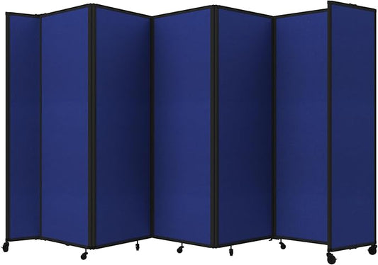 Versare Room Divider 360 Portable Wall Partition | Folding Panels | Large Freestanding Divider | Locking Wheels | Temporary Room Separator